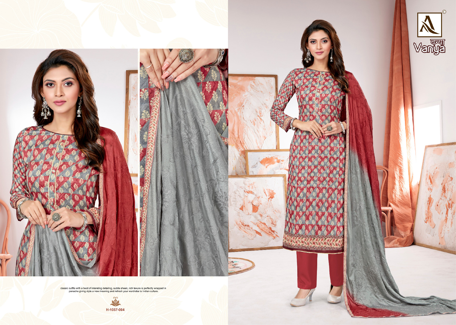 alok suit vanya pure zam gorgeous look salwar suit catalog