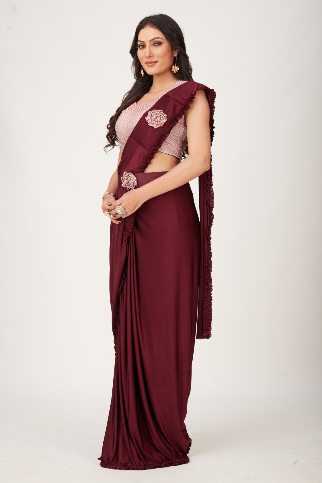 amoha trendz d no 101001 imported fabrics catchy look saree catalog