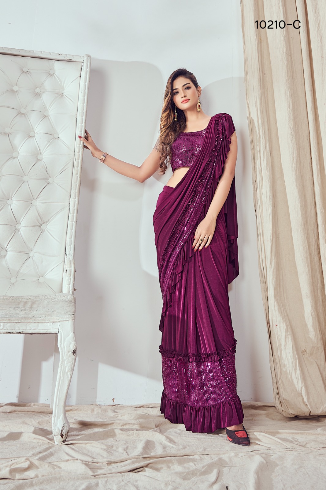 amoha trendz d no 10210 imported fabrics catchy look saree catalog