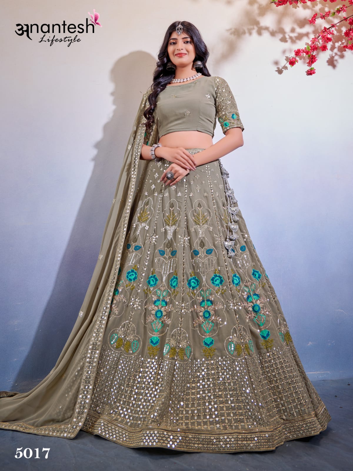 anantesh lifestyle occasions vol 5 series 5017 to 5020 georgette festive look lehenga choli catalog