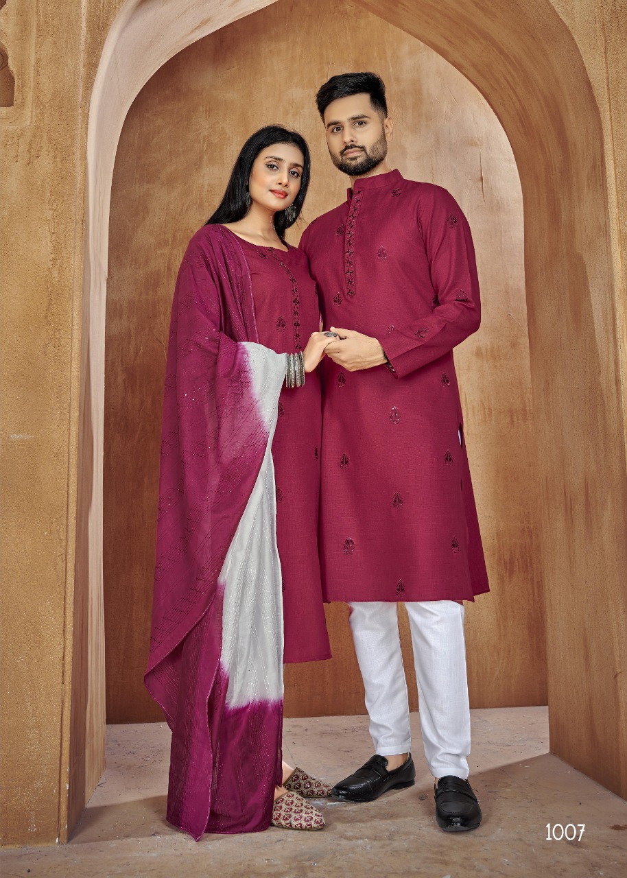 Banwery Fashion couple goals vol 2 cotton elegant look Kurta with Payjama and Kurti with Pants catalog