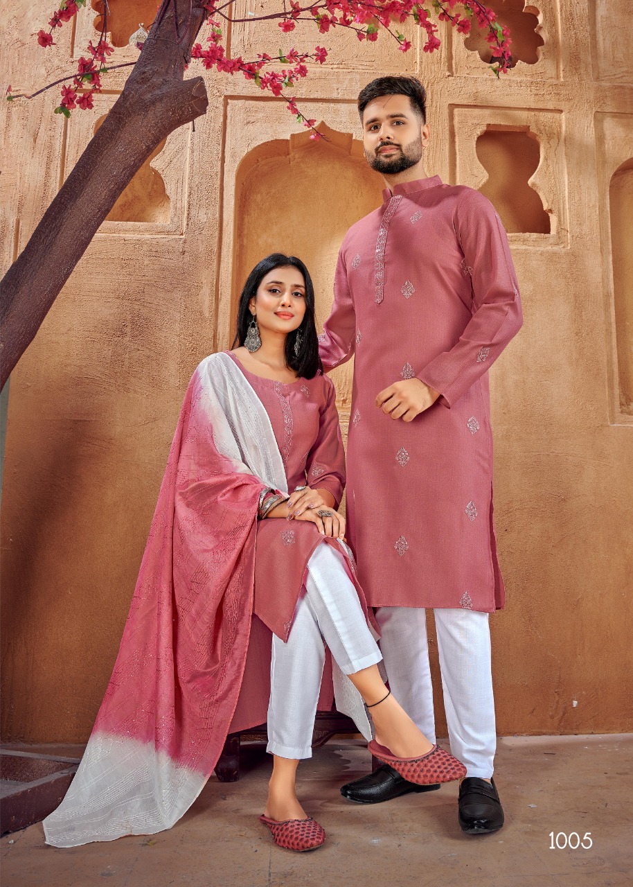 Banwery Fashion couple goals vol 2 cotton elegant look Kurta with Payjama and Kurti with Pants catalog