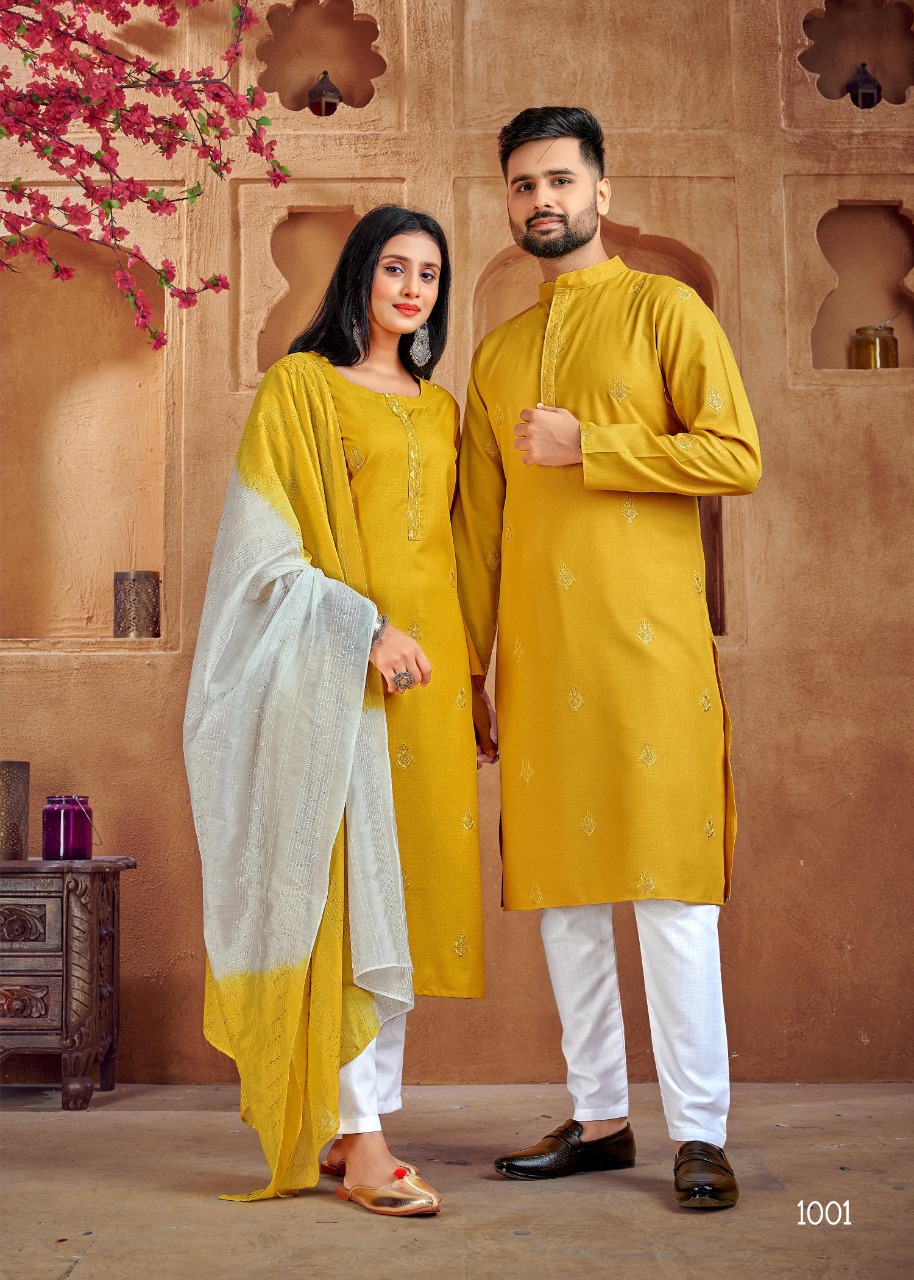 Banwery Fashion couple goals vol 2 cotton elegant look Kurta with Payjama and Kurti with Pants catalog