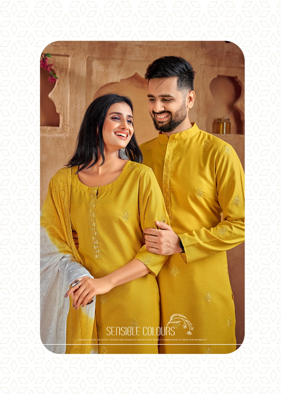 Banwery Fashion couple goals vol 2 cotton elegant look Kurta with Payjama and Kurti with Pants catalog