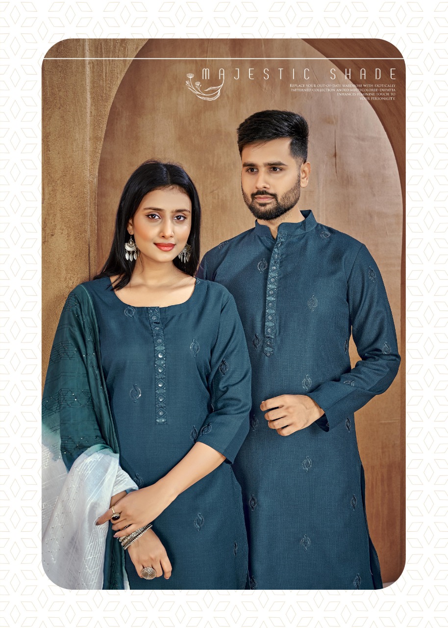 Banwery Fashion couple goals vol 2 cotton elegant look Kurta with Payjama and Kurti with Pants catalog