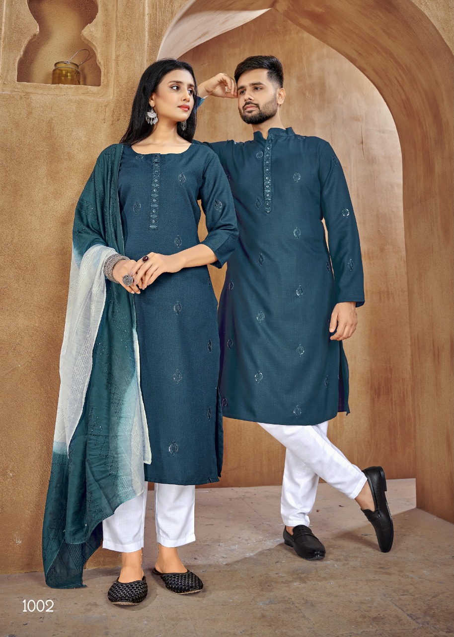 Banwery Fashion couple goals vol 2 cotton elegant look Kurta with Payjama and Kurti with Pants catalog