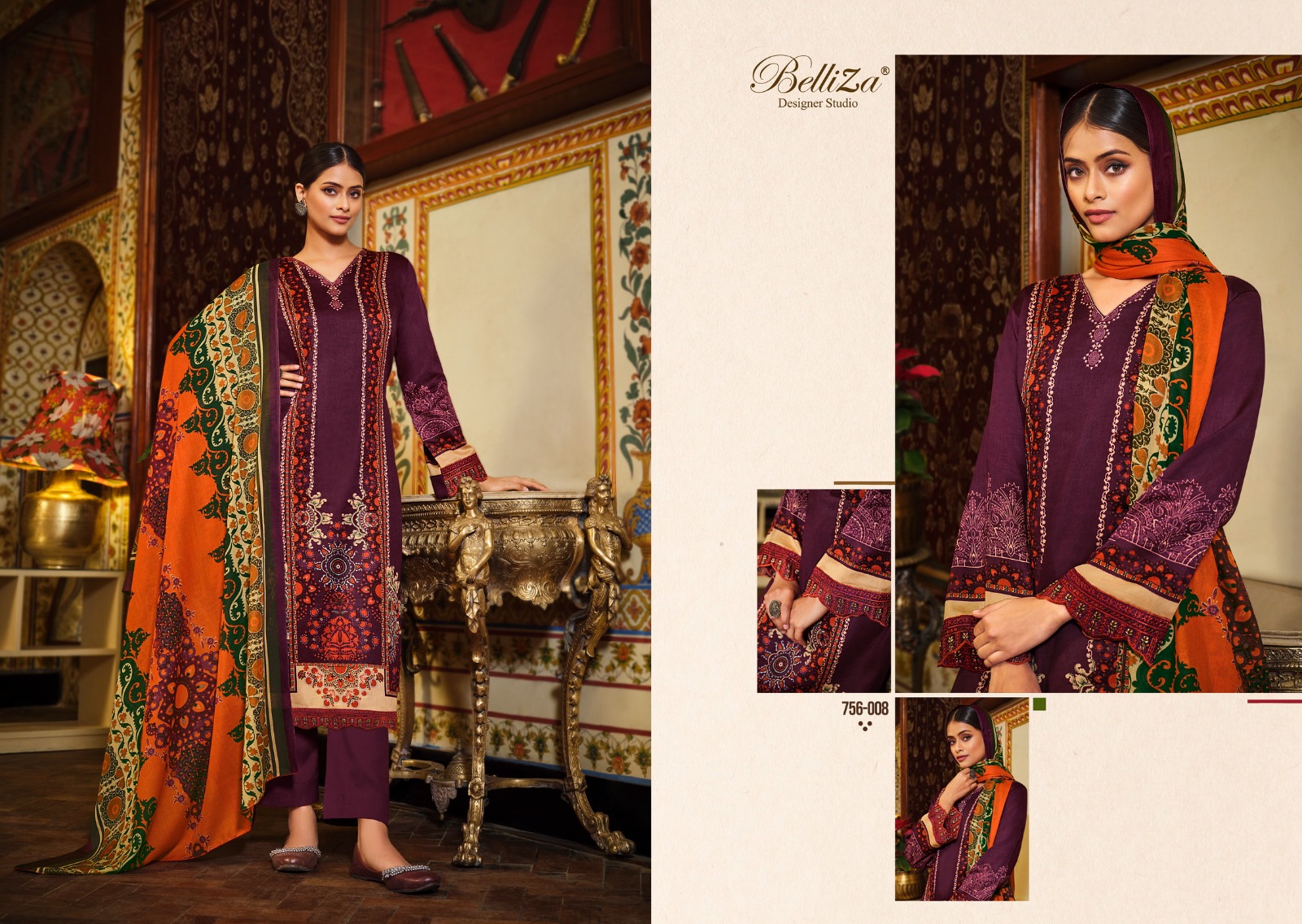 belliza designer studio haafiza jam cotton gorgeous look salwar suit catalog