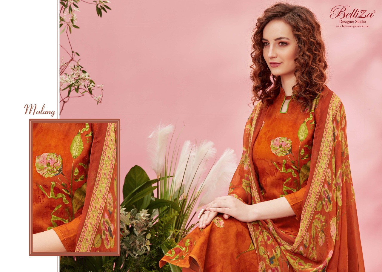 belliza designer studio malang rayon elegant print salwar suit catalog