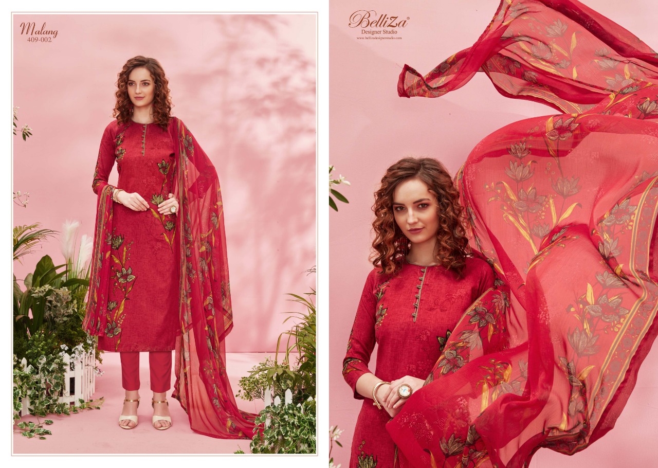 belliza designer studio malang rayon elegant print salwar suit catalog