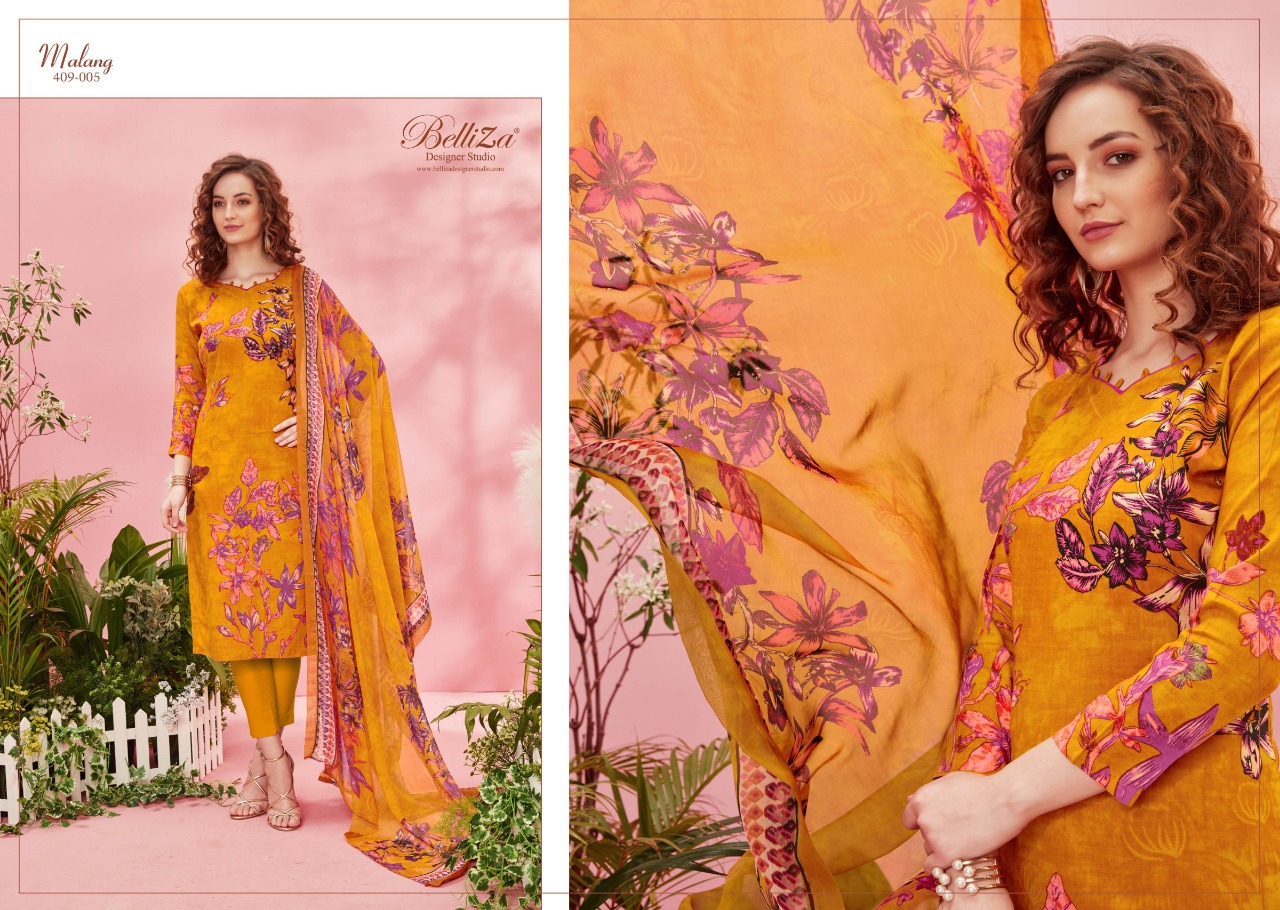 belliza designer studio malang rayon elegant print salwar suit catalog