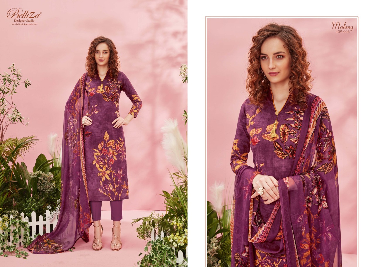 belliza designer studio malang rayon elegant print salwar suit catalog