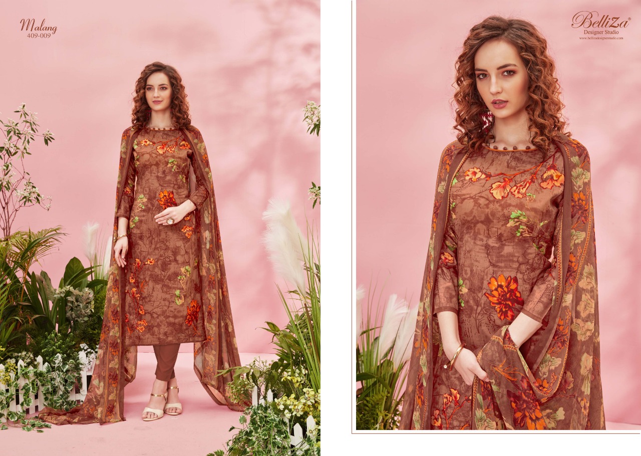 belliza designer studio malang rayon elegant print salwar suit catalog