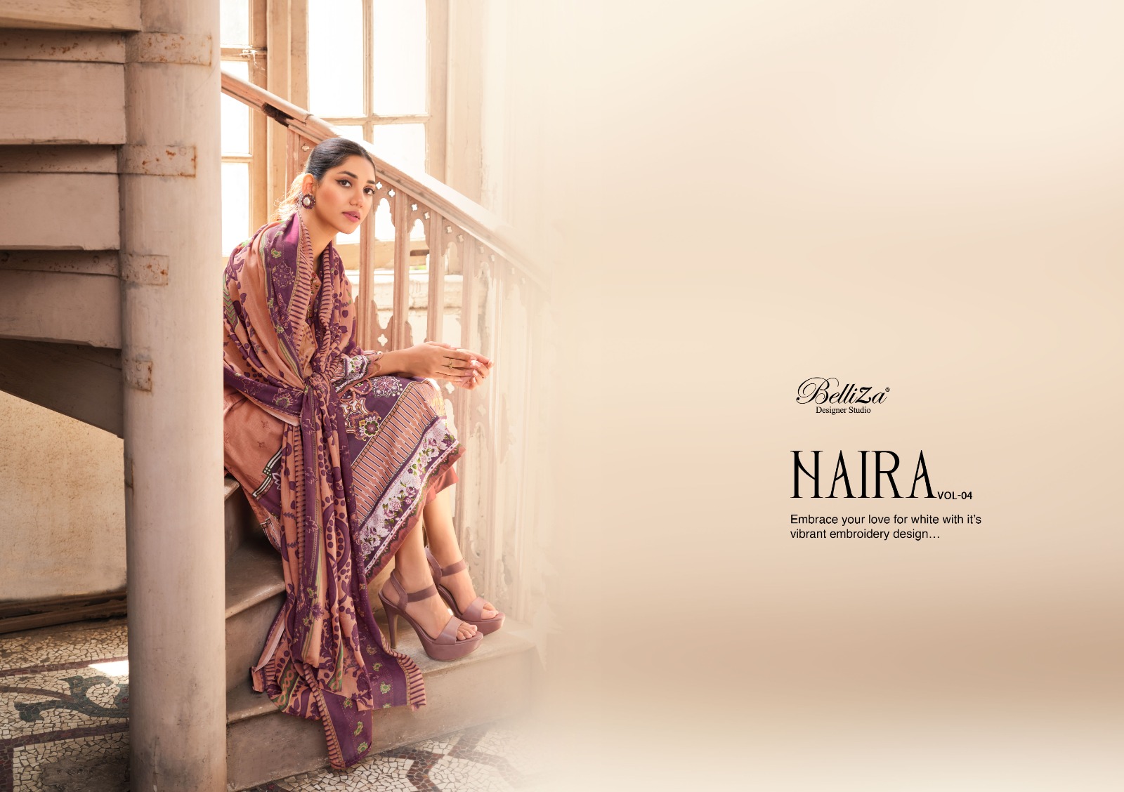 belliza designer studio naira vol 4 cotton elegant look salwar suit catalog