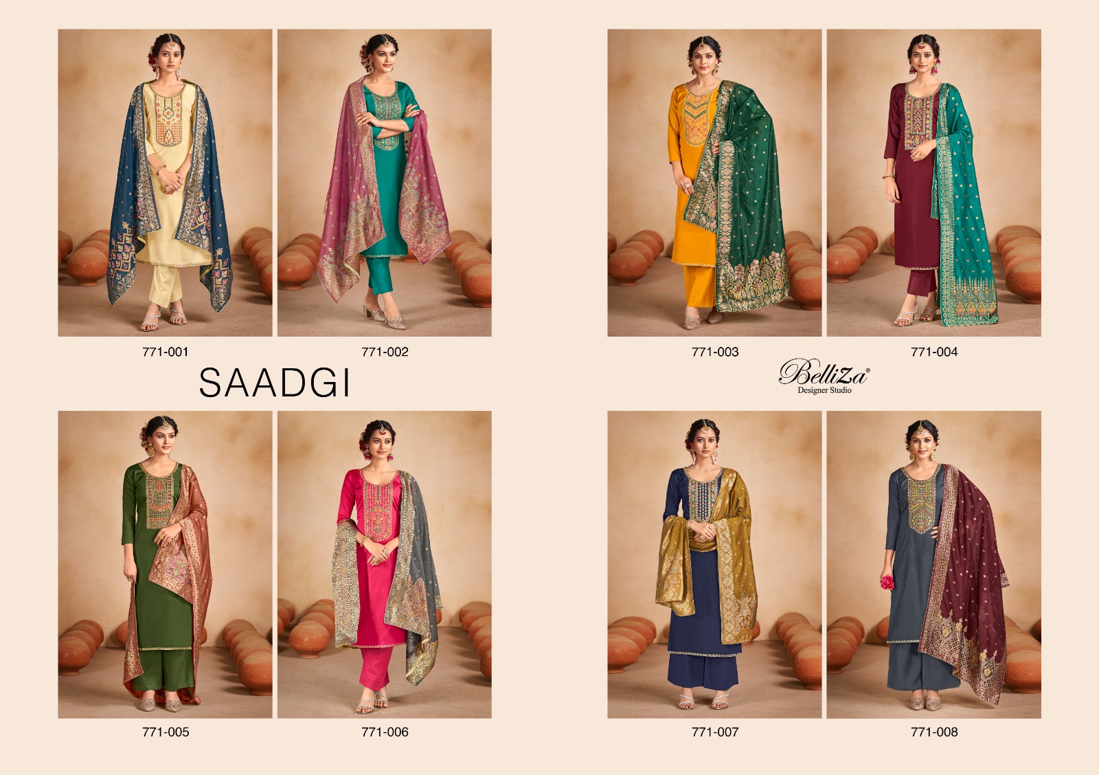 belliza designer studio saadgi  jam cotton catchy look salwar suit catalog