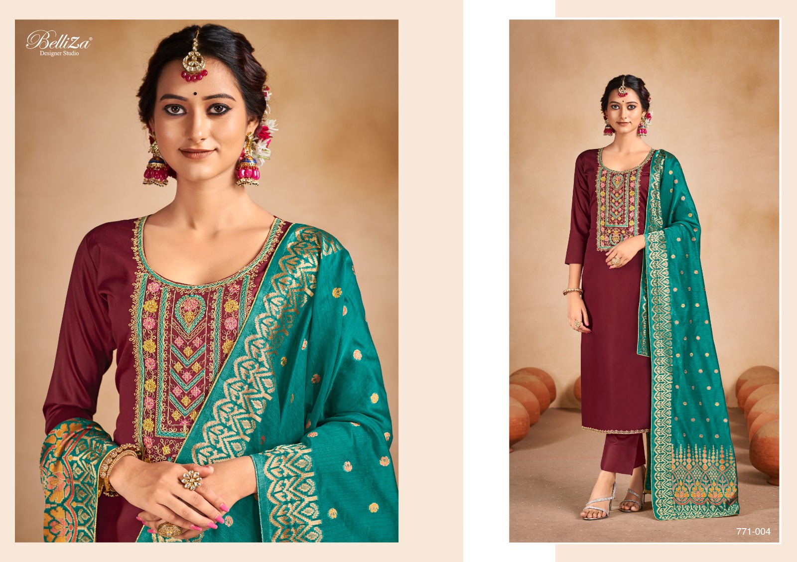 belliza designer studio saadgi  jam cotton catchy look salwar suit catalog