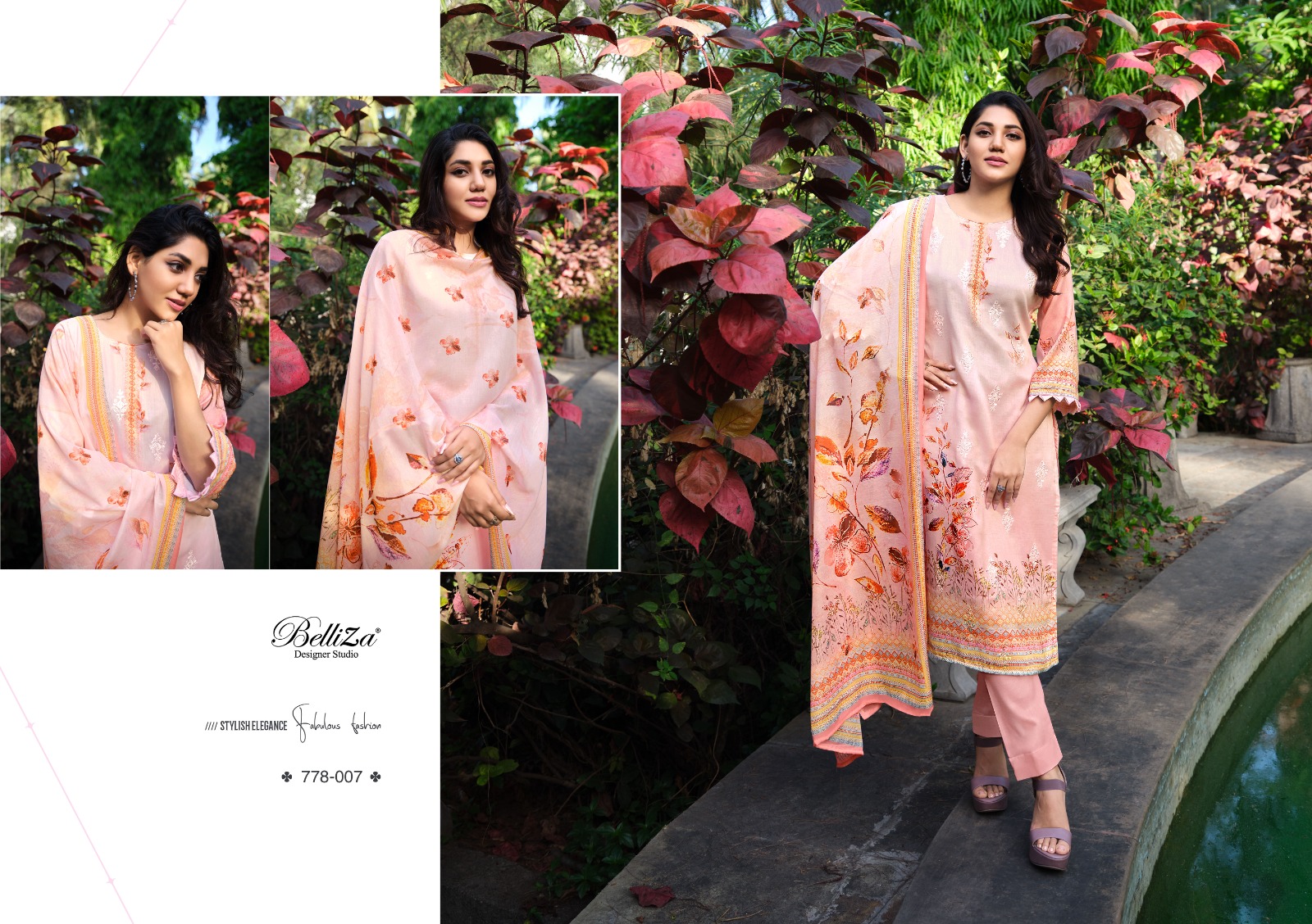 belliza designer studio senora pure zam cotton elegant look salwar suit catalog