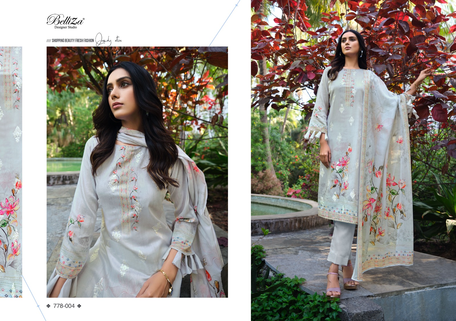 belliza designer studio senora pure zam cotton elegant look salwar suit catalog