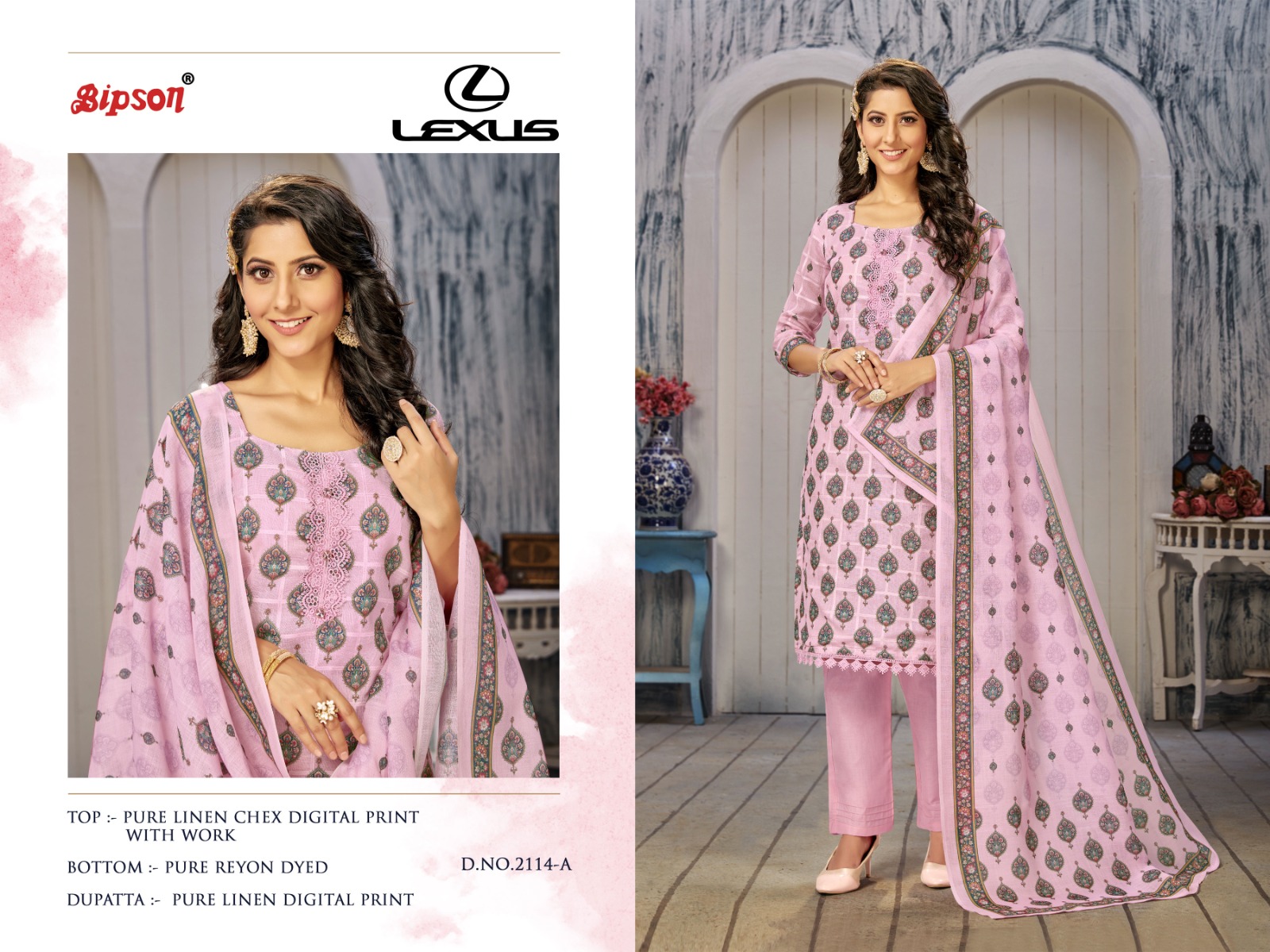 bipson lexus 2114 linen elegant salwar suit catalog