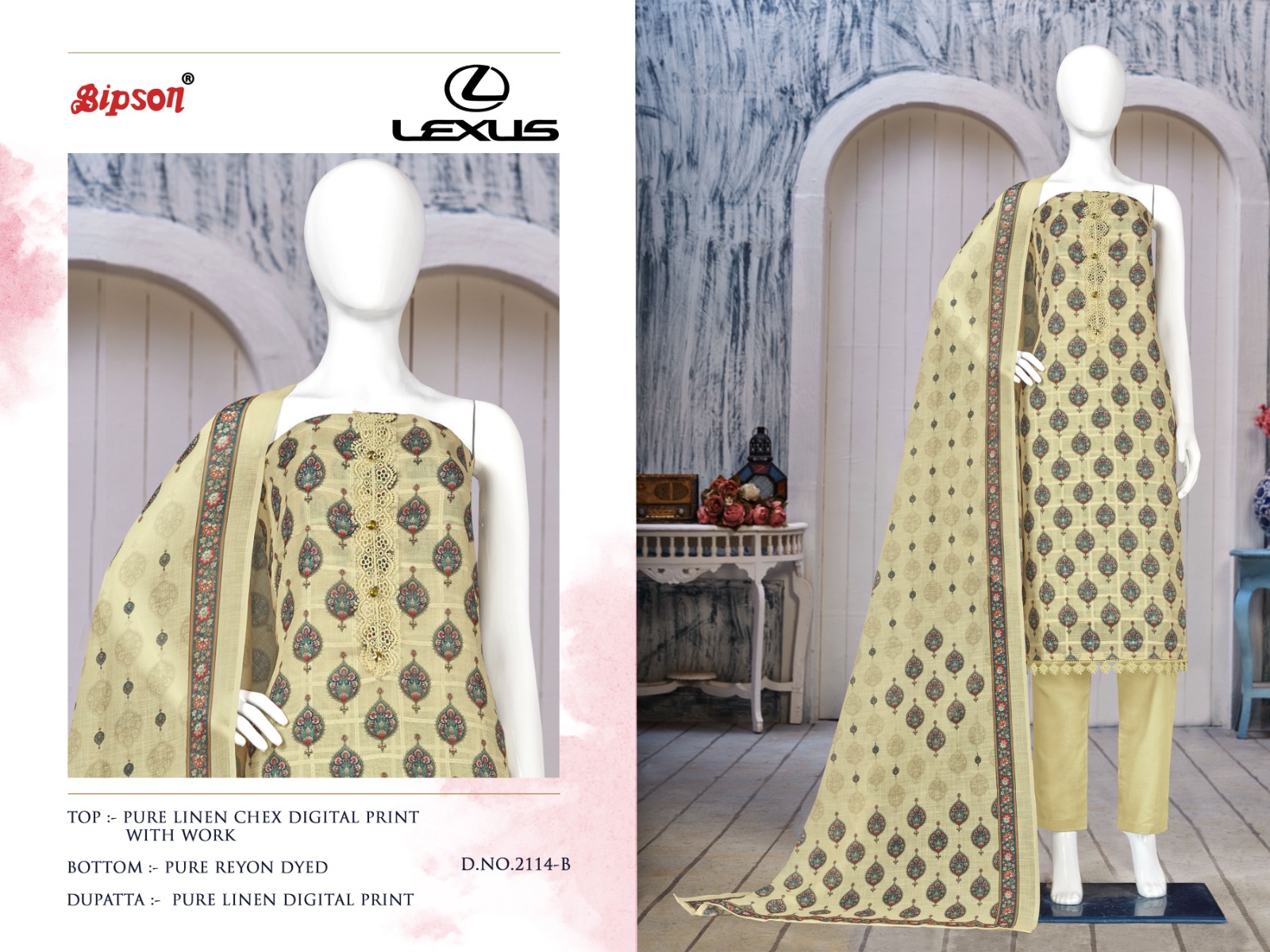 bipson lexus 2114 linen elegant salwar suit catalog