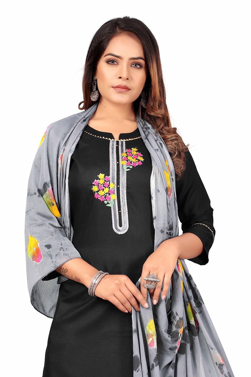 channel 9 SKU 1064 65 69 70 Rayon attractive look top bottom with dupatta size set