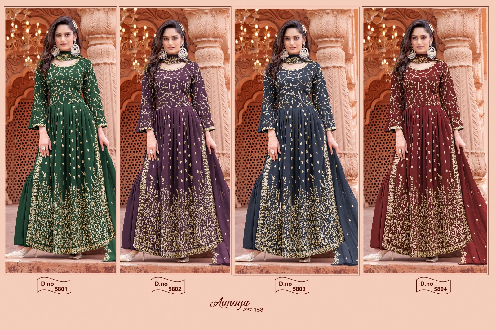 dani aanaya 5800 series vol 158 georgette catchy look salwar suit catalog