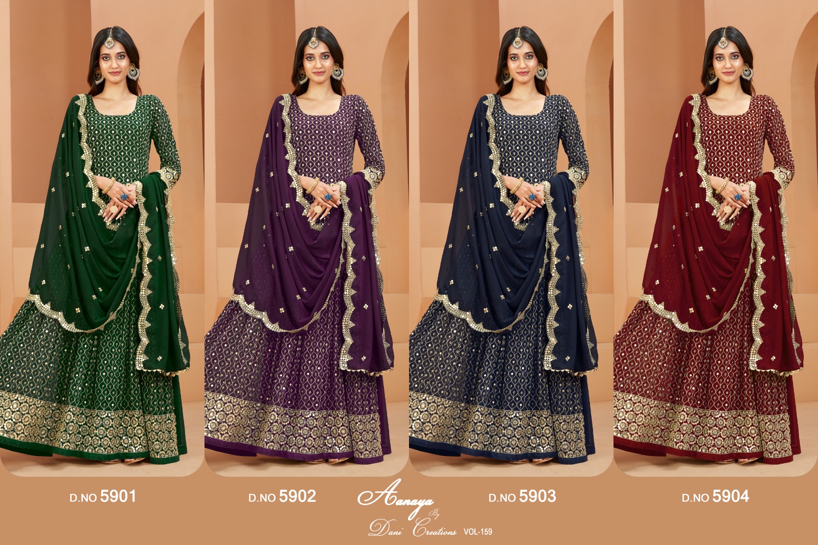 dani aanaya 5900 series vol 159 georgette catchy look salwar suit catalog