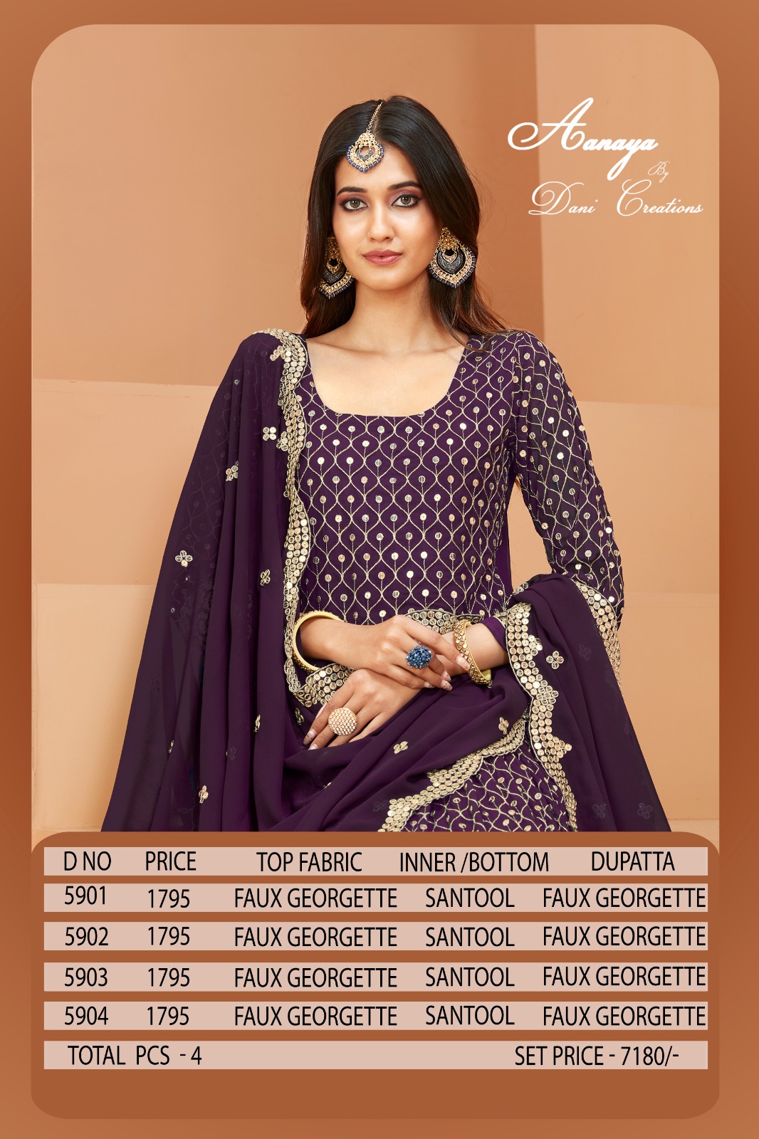 dani aanaya 5900 series vol 159 georgette catchy look salwar suit catalog