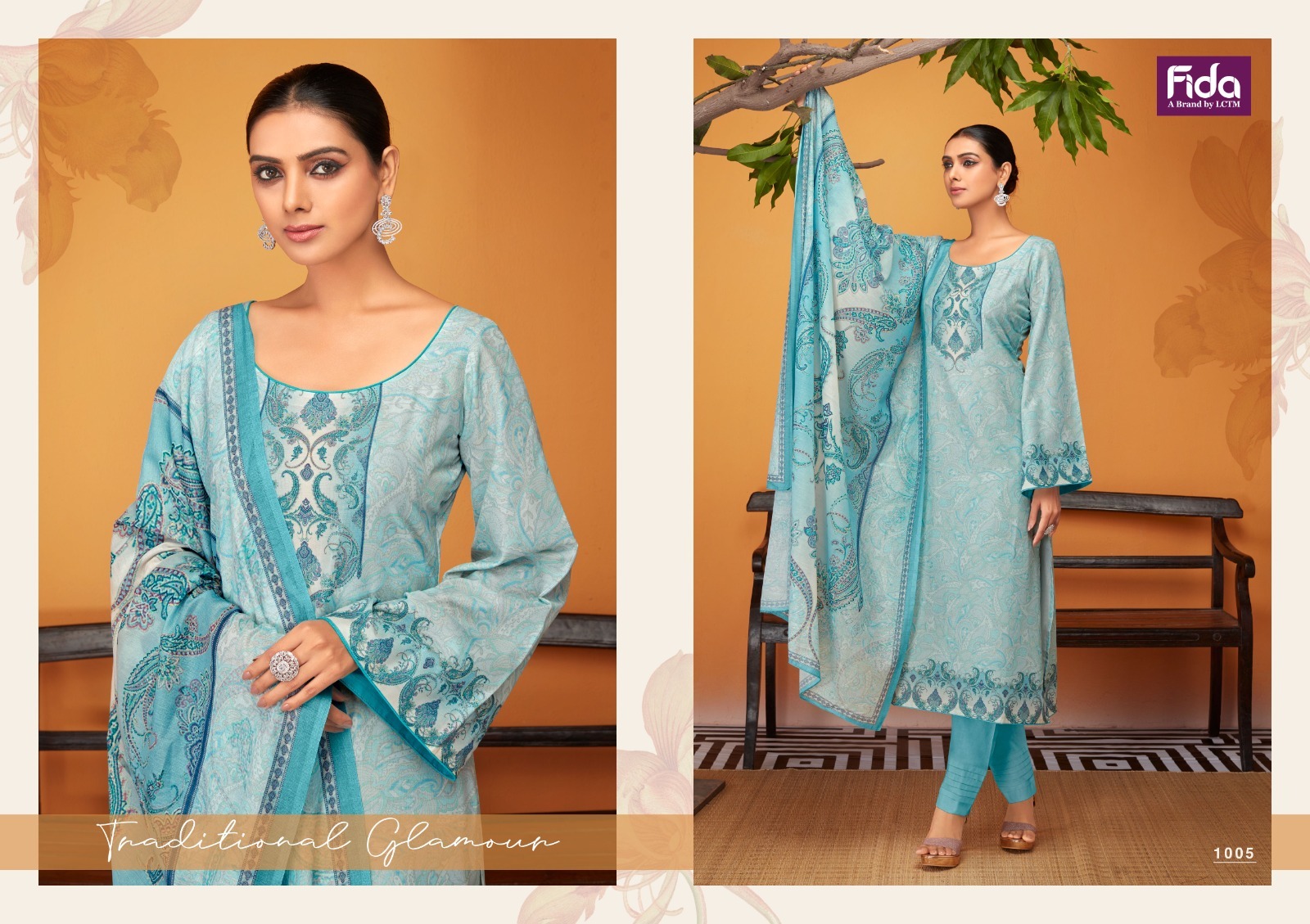 Fida isha karachi cotton exclusive look salwar suit catalog