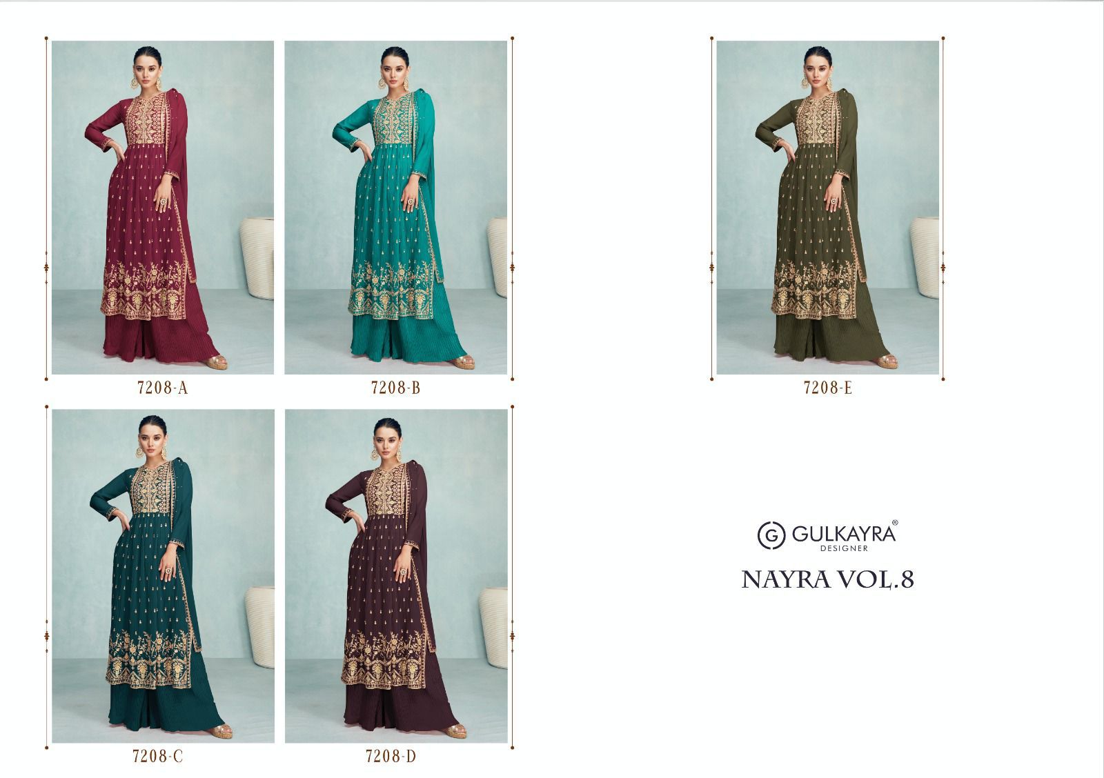 gulkayra designer nayra vol 8 blooming georgette elegant look salwar suit catalog