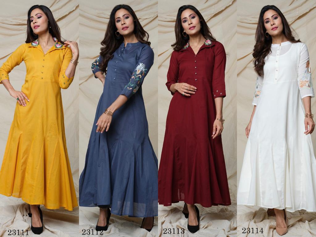 indira mal mal cotton regal look kurti catalog