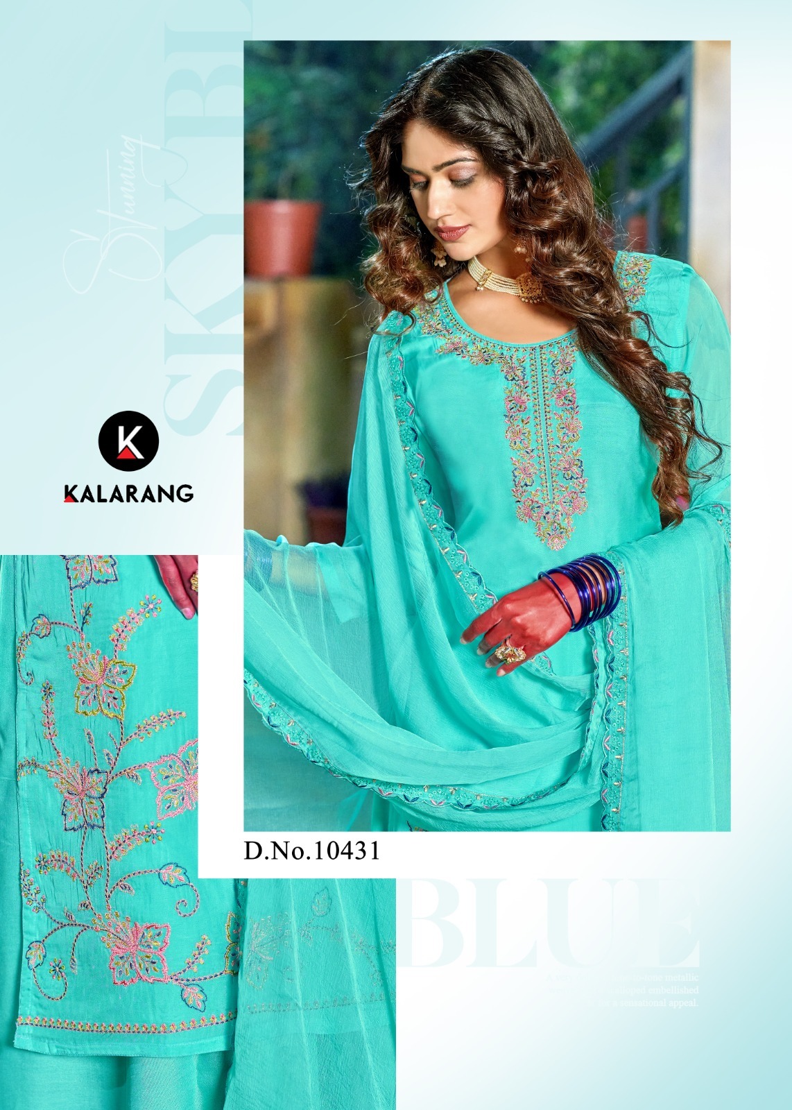 kalarang kalki organza gorgeous look salwar suit catalog