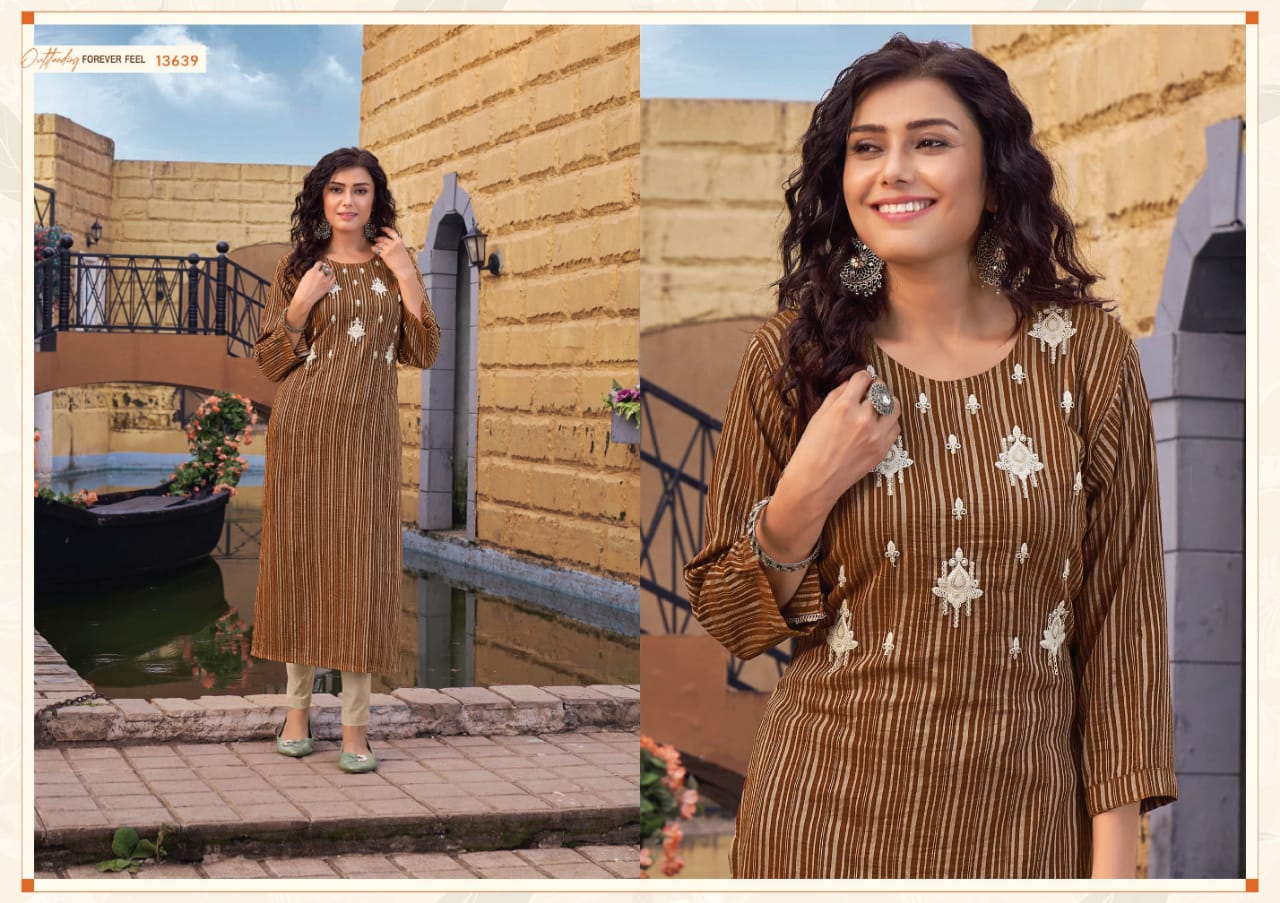 kalaroop by kajree juliet rayon innovative look kurti catalog