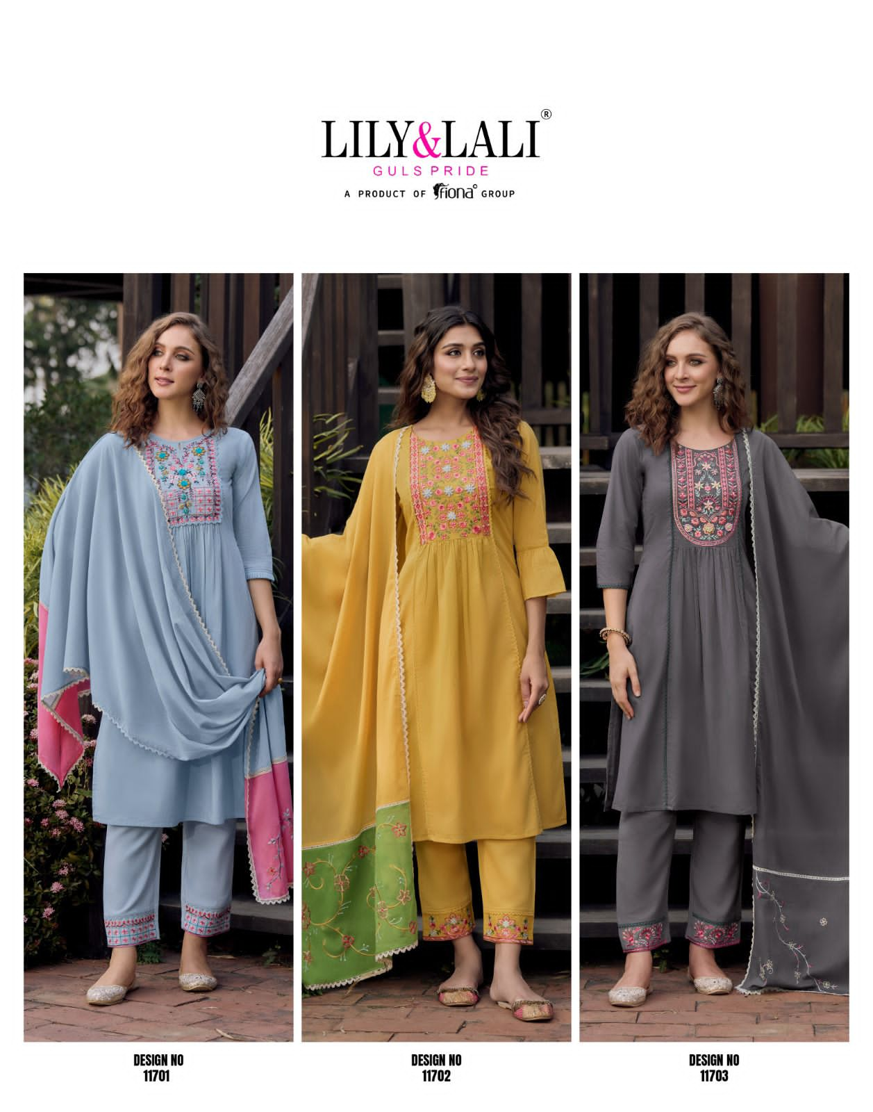 lily and lali mahek Embroidery And Handwork on Pure Cotton gorgeous look top bottom with dupatta catalog