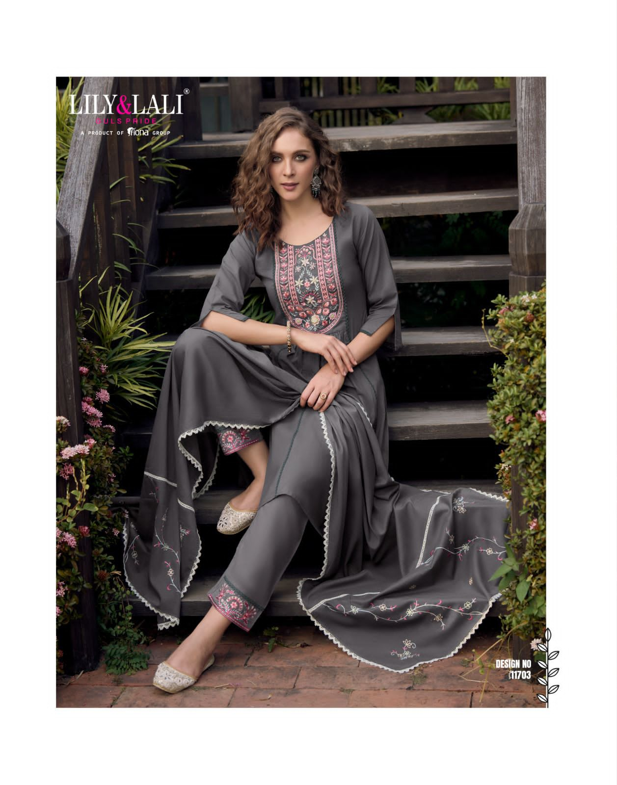 lily and lali mahek Embroidery And Handwork on Pure Cotton gorgeous look top bottom with dupatta catalog