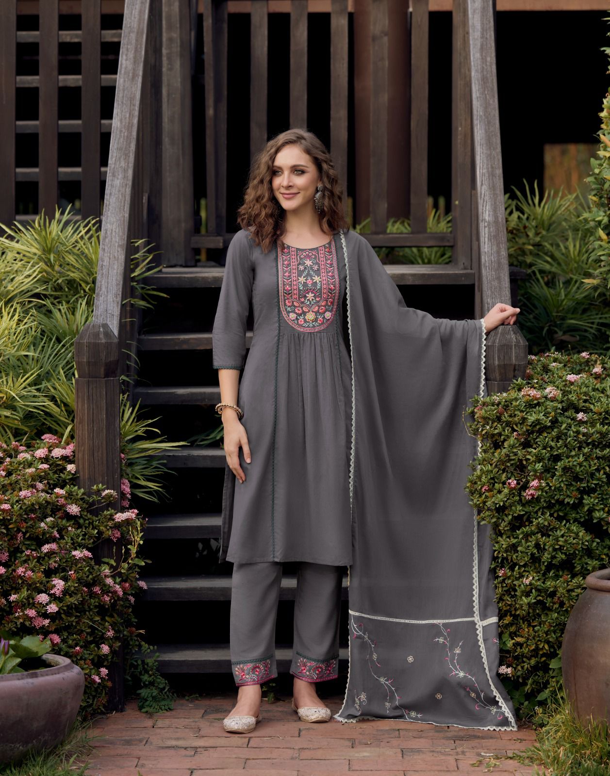 lily and lali mahek Embroidery And Handwork on Pure Cotton gorgeous look top bottom with dupatta catalog