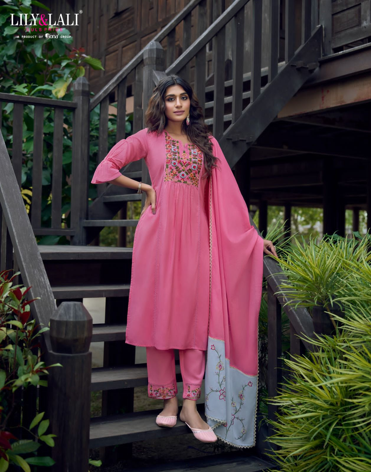 lily and lali mahek Embroidery And Handwork on Pure Cotton gorgeous look top bottom with dupatta catalog