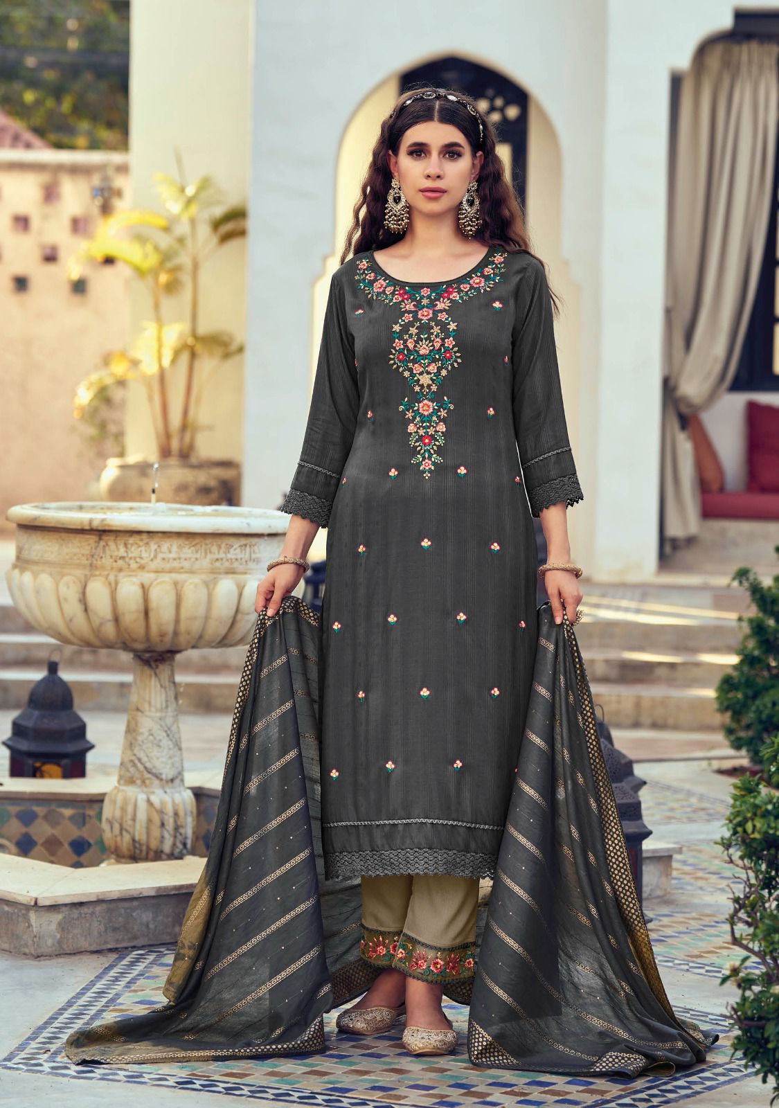 lily and lali maryam viscose gorgeous look top bottom with dupatta catalog