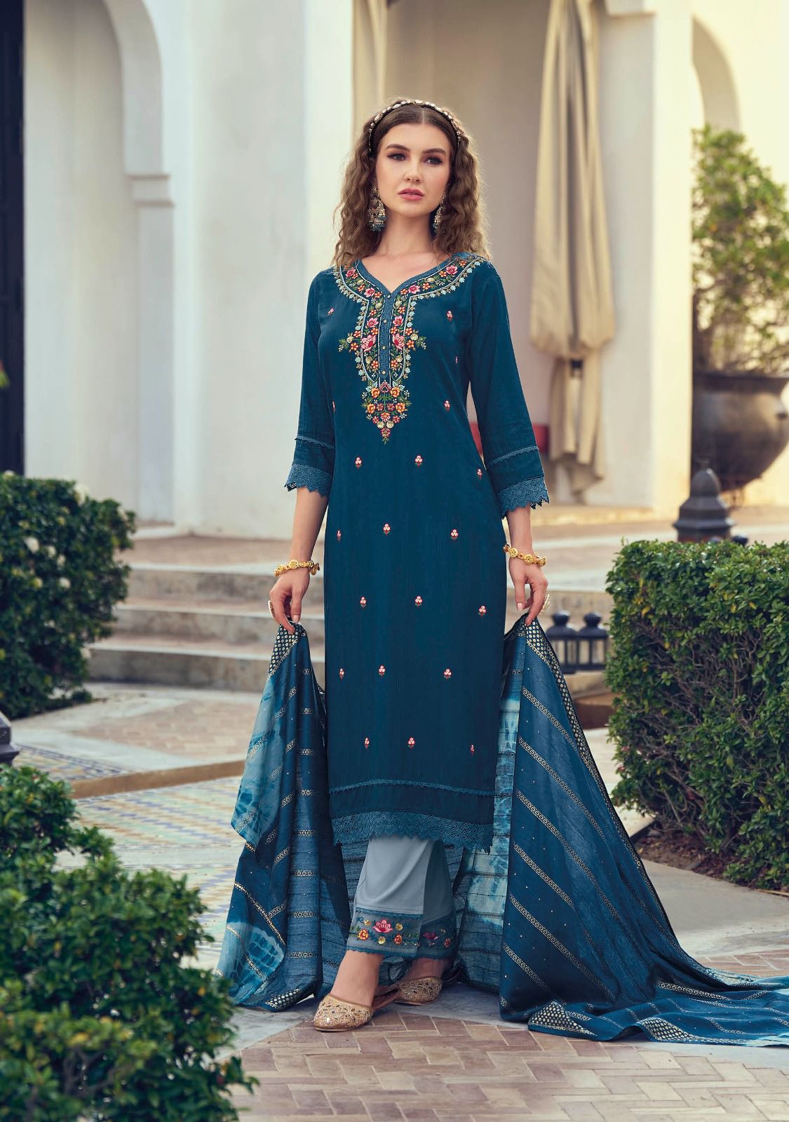 lily and lali maryam viscose gorgeous look top bottom with dupatta catalog