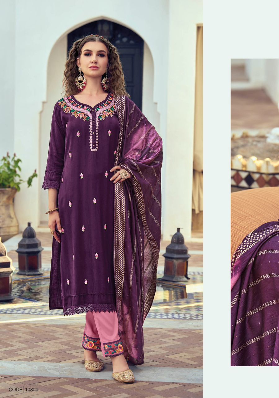 lily and lali maryam viscose gorgeous look top bottom with dupatta catalog