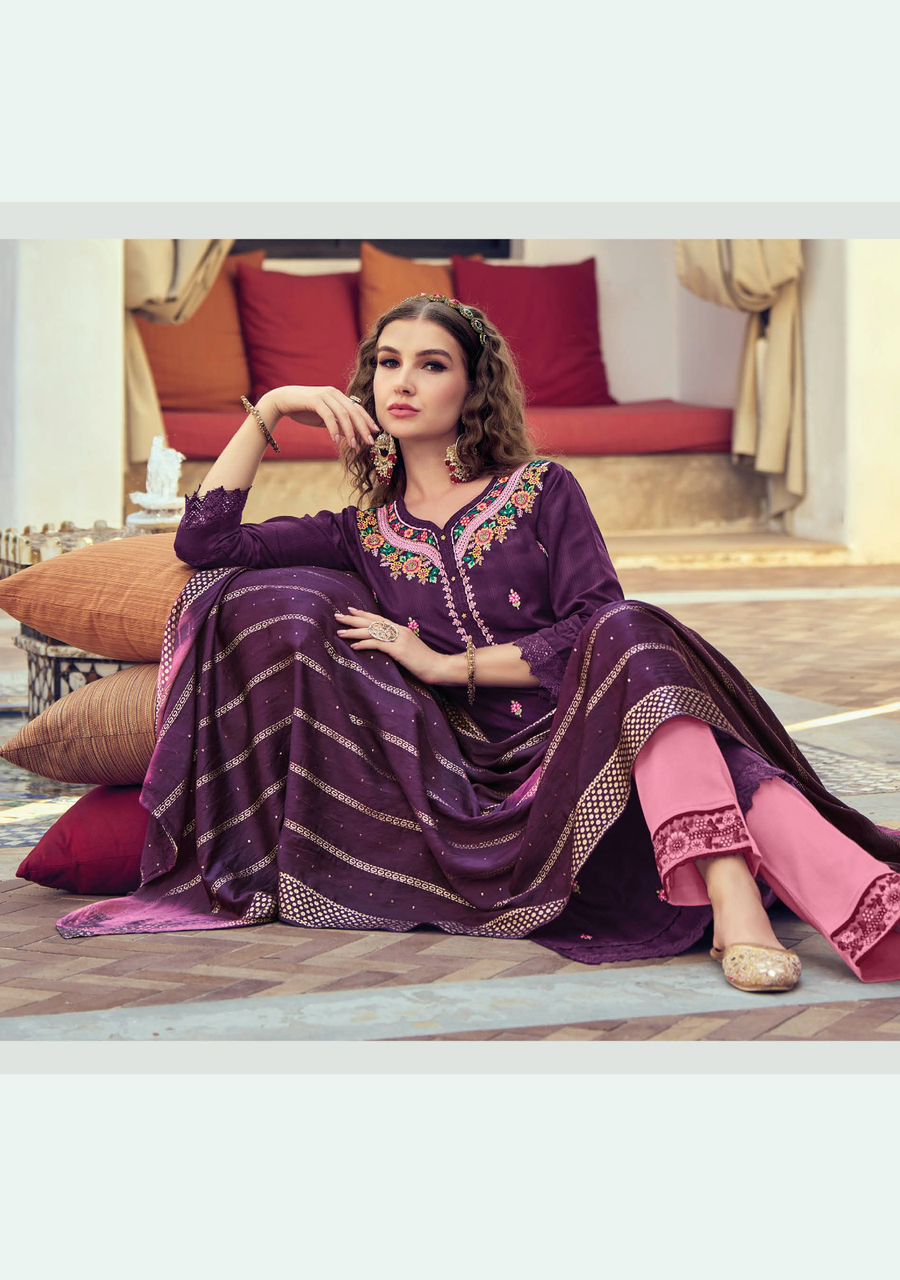 lily and lali maryam viscose gorgeous look top bottom with dupatta catalog