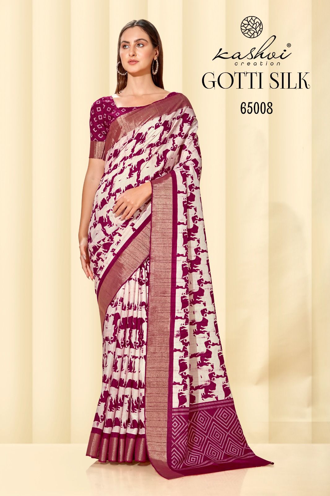 lt  kashvi creation gotti silk gottha patti decent look saree catalog