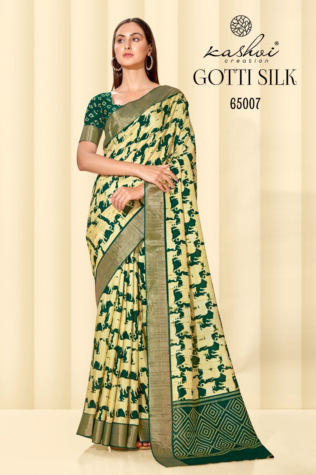 lt  kashvi creation gotti silk gottha patti decent look saree catalog