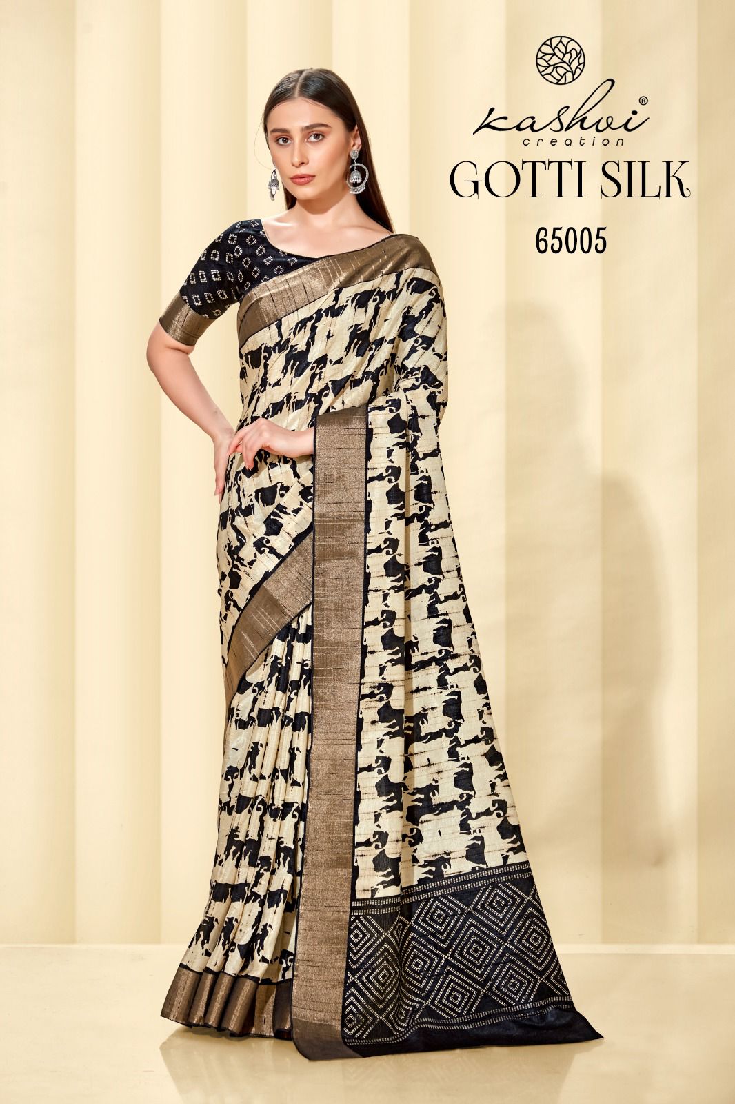 lt  kashvi creation gotti silk gottha patti decent look saree catalog