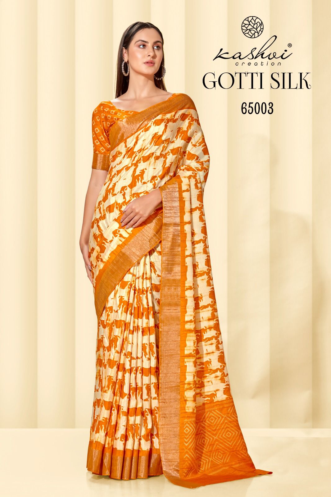 lt  kashvi creation gotti silk gottha patti decent look saree catalog