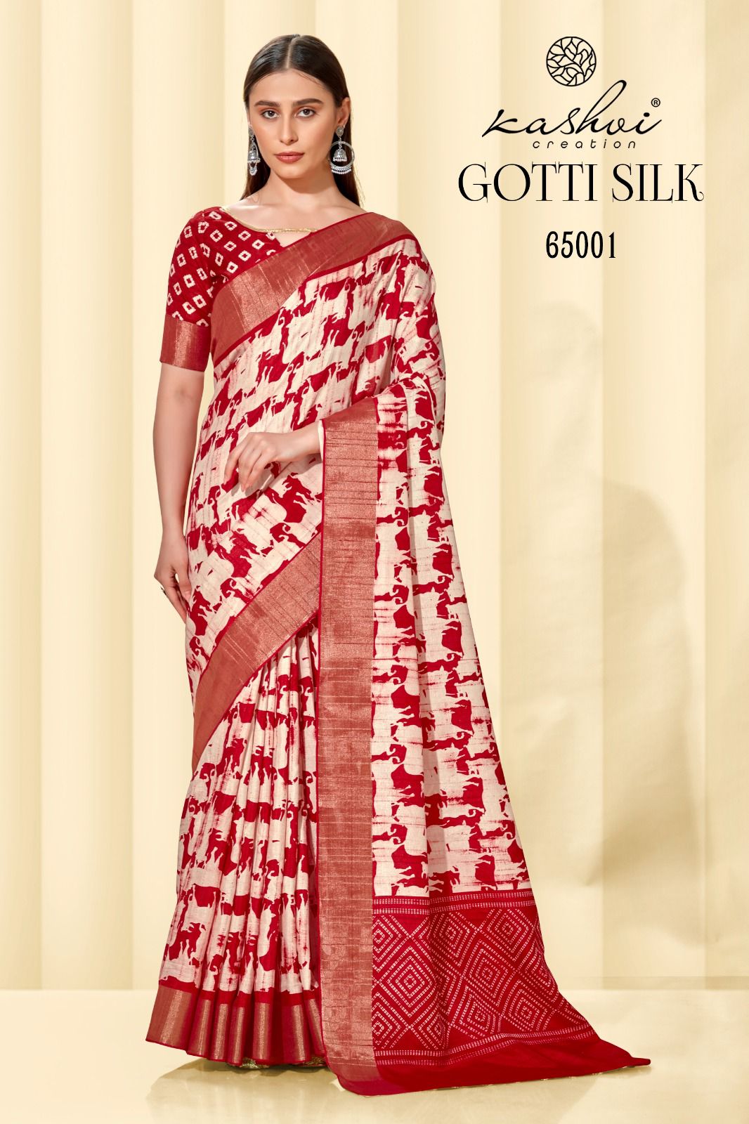 lt  kashvi creation gotti silk gottha patti decent look saree catalog