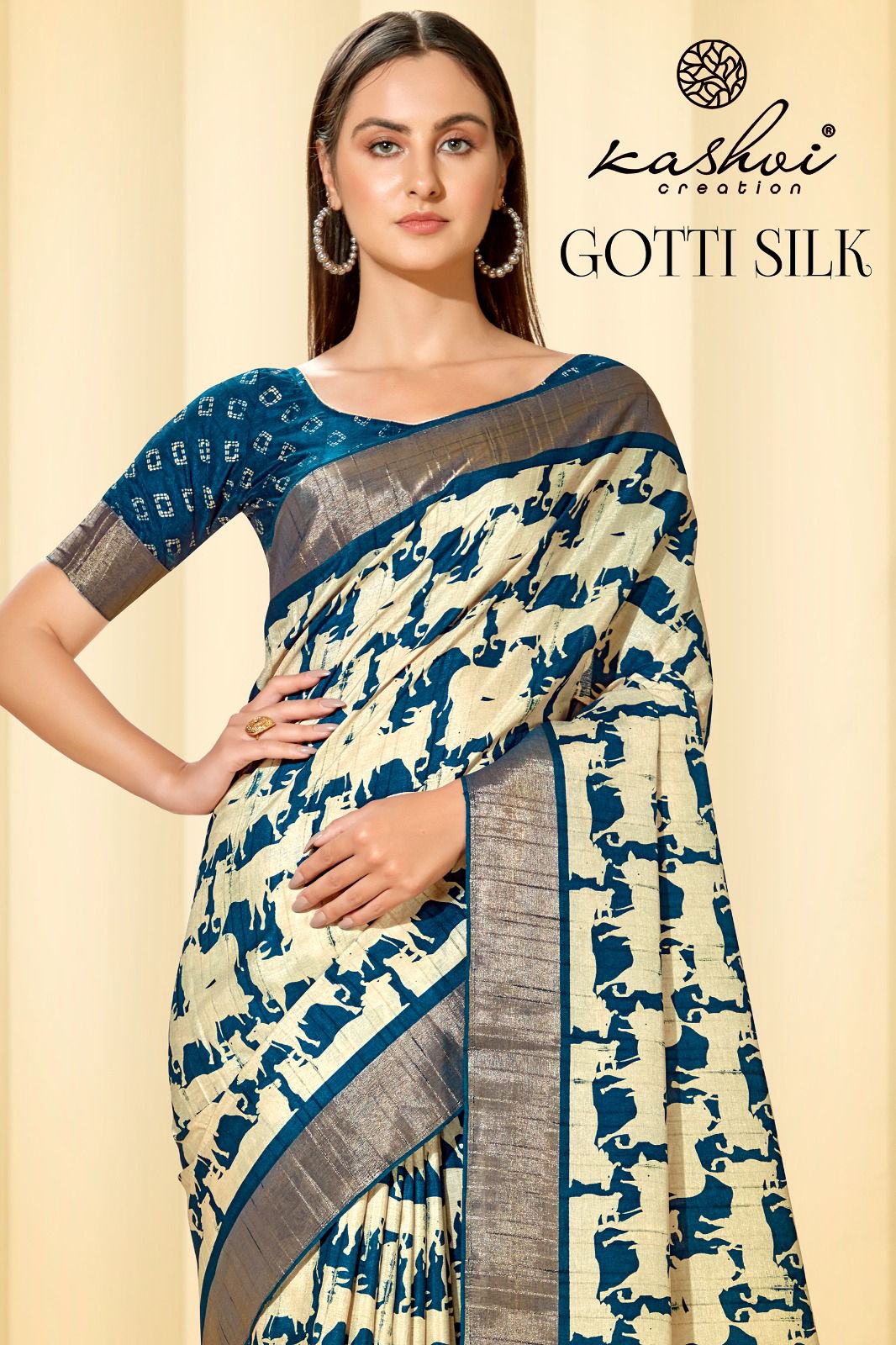 lt  kashvi creation gotti silk gottha patti decent look saree catalog