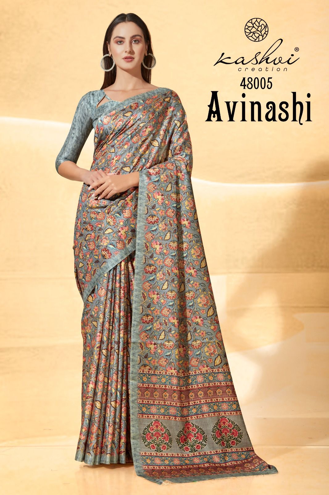 lt kashvi creation avinashi raw silk innovative look saree catalog