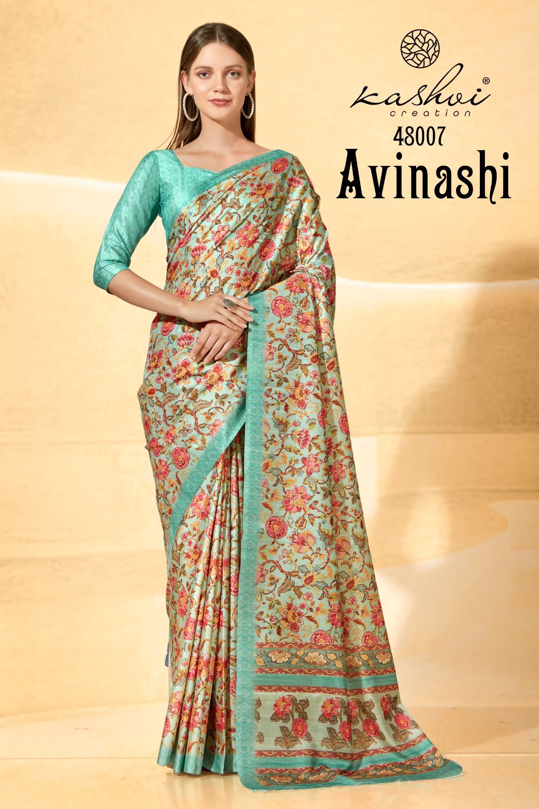 lt kashvi creation avinashi raw silk innovative look saree catalog