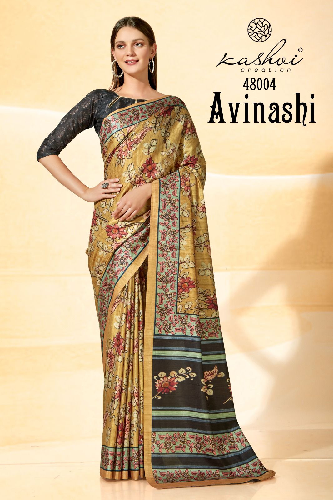 lt kashvi creation avinashi raw silk innovative look saree catalog