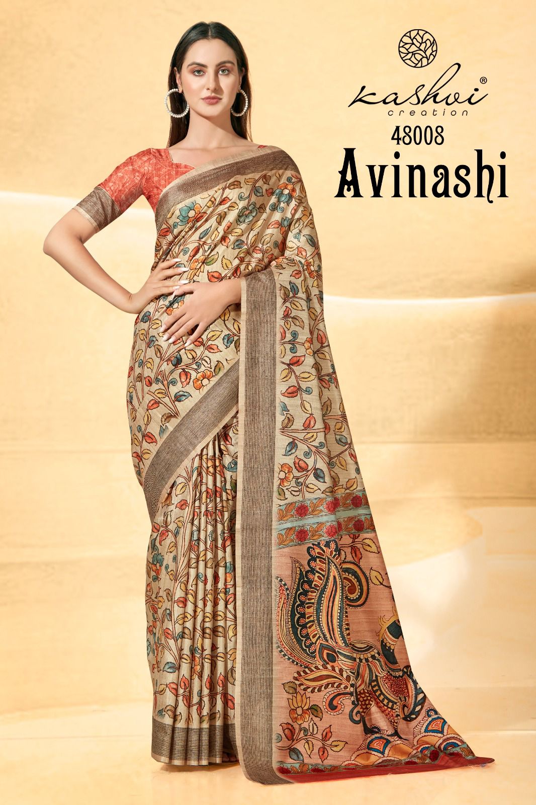 lt kashvi creation avinashi raw silk innovative look saree catalog